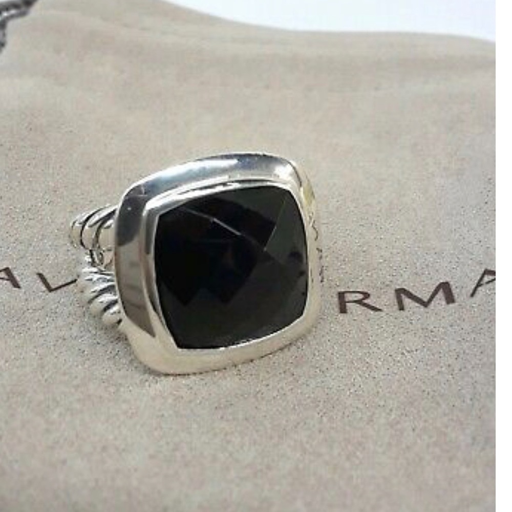 David Yurman Black Onyx Albion Ring 14mm size 6.5